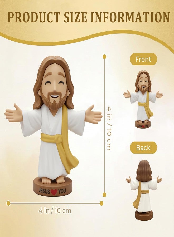 Framad 4" Large Jesus Love You Figures for Car Dashboard, Jesus Loves You Figurines, Miniature Decor Figurines to Hide and Seek Religious - Image 2